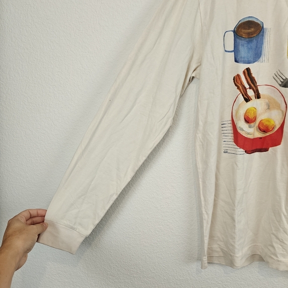 AYR Maggie Cowels Long Sleeve Breakfast Tee "I'll Sleep When I'm Dead" Cotton XS - Picture 10 of 16